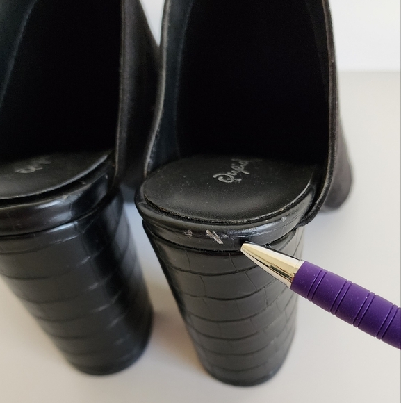 Qupid Women's Casual Black Suede Mules Heel Size 10 - Picture 7 of 9